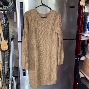 Sweater dress tan